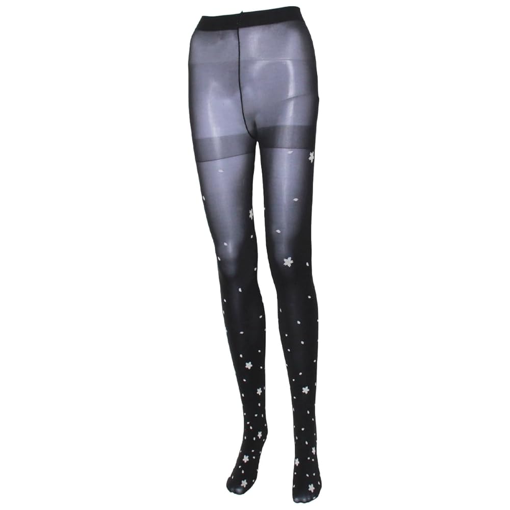 ブラックタイツ　紫リボン レースアップリボン柄タイツ | outlet | axes femme online shop